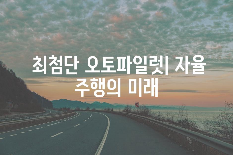  최첨단 오토파일럿| 자율 주행의 미래