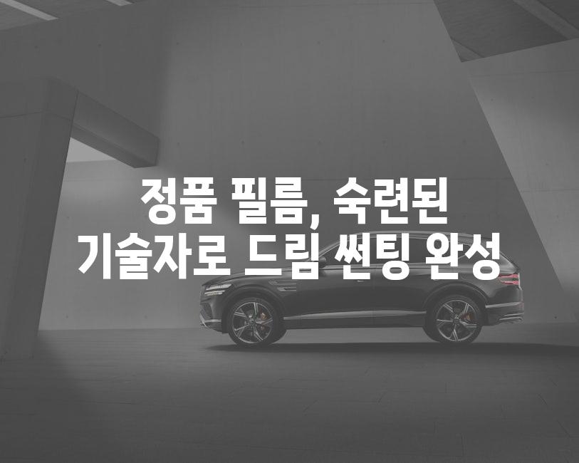  정품 필름, 숙련된 기술자로 드림 썬팅 완성