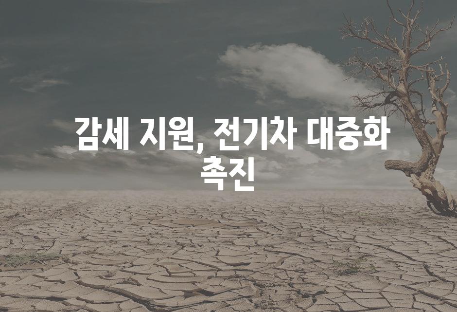  감세 지원, 전기차 대중화 촉진