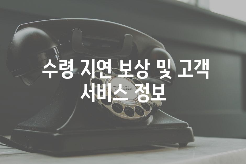  수령 지연 보상 및 고객 서비스 정보