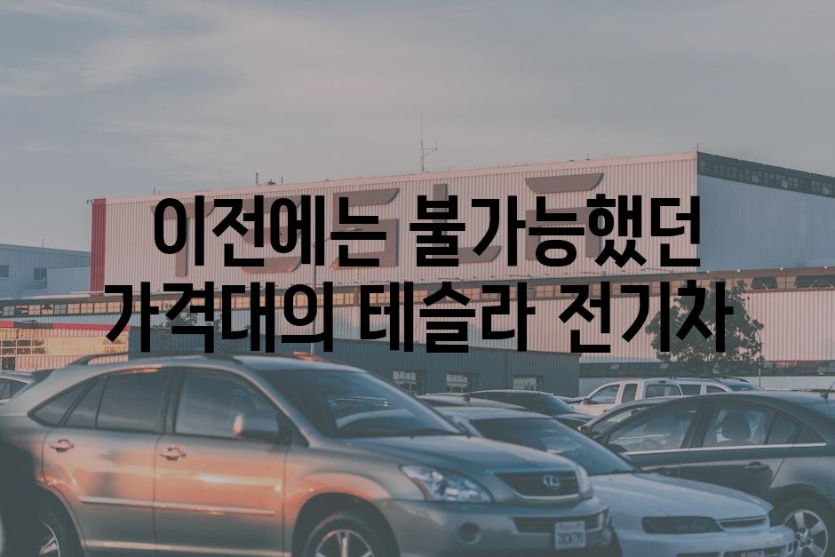  이전에는 불가능했던 가격대의 테슬라 전기차