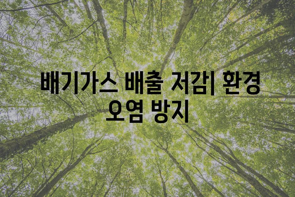  배기가스 배출 저감| 환경 오염 방지