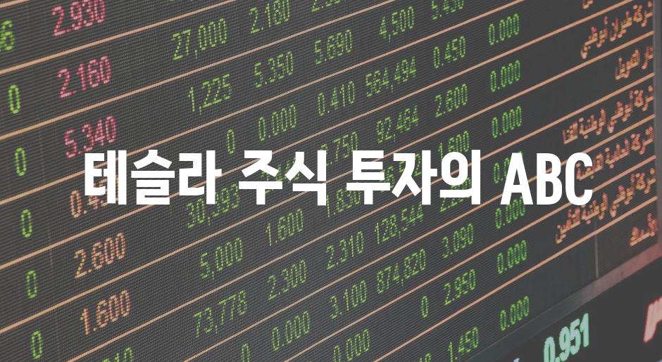  테슬라 주식 투자의 ABC