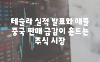 테슬라 실적 발표와 애플 중국 판매 급감이 흔드는 주식 시장