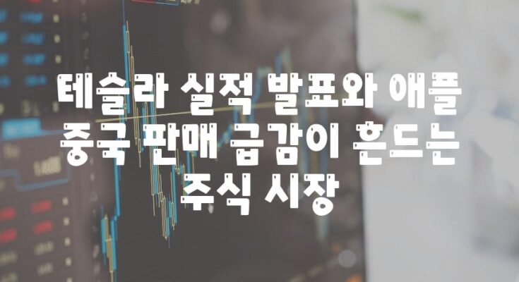 테슬라 실적 발표와 애플 중국 판매 급감이 흔드는 주식 시장