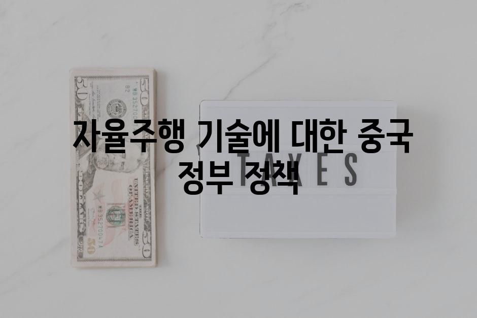  자율주행 기술에 대한 중국 정부 정책