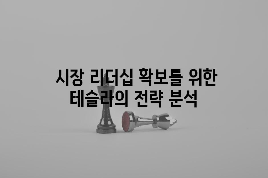  시장 리더십 확보를 위한 테슬라의 전략 분석