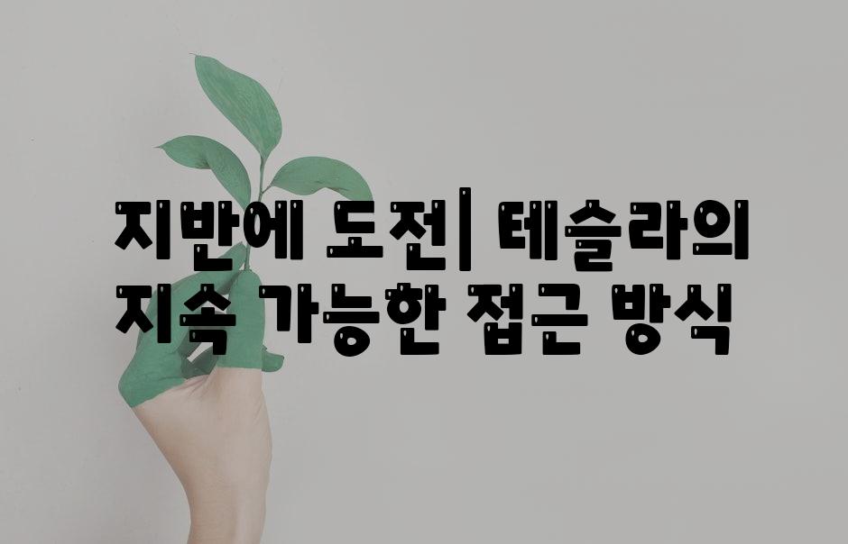  지반에 도전| 테슬라의 지속 가능한 접근 방식