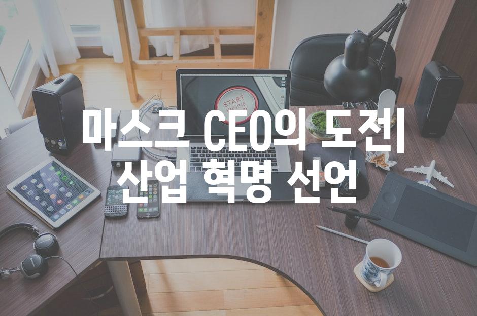  마스크 CEO의 도전| 산업 혁명 선언