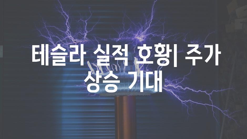  테슬라 실적 호황| 주가 상승 기대