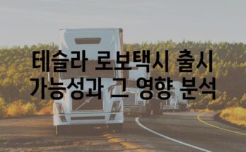 테슬라 로보택시 출시 가능성과 그 영향 분석