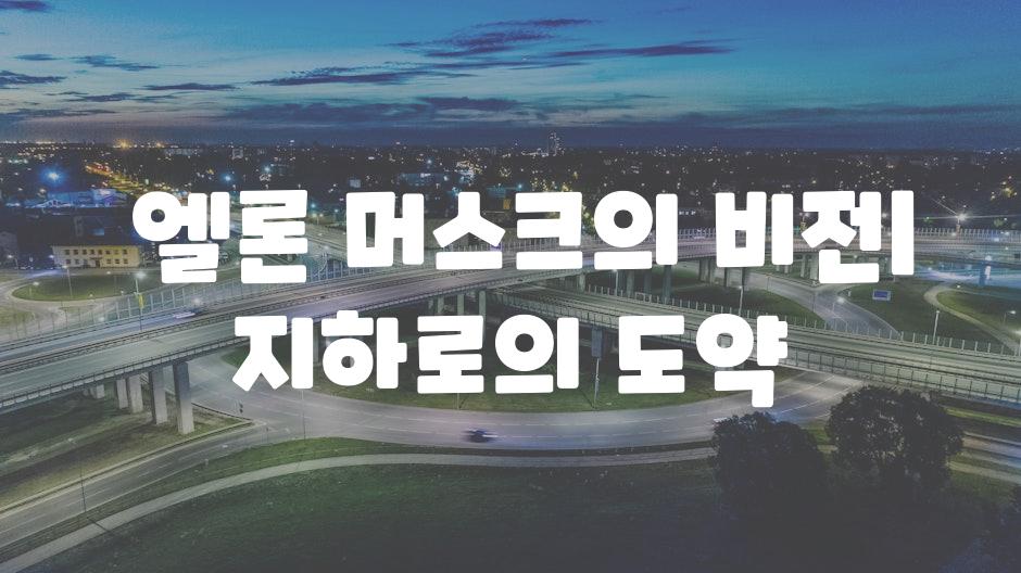  엘론 머스크의 비전| 지하로의 도약