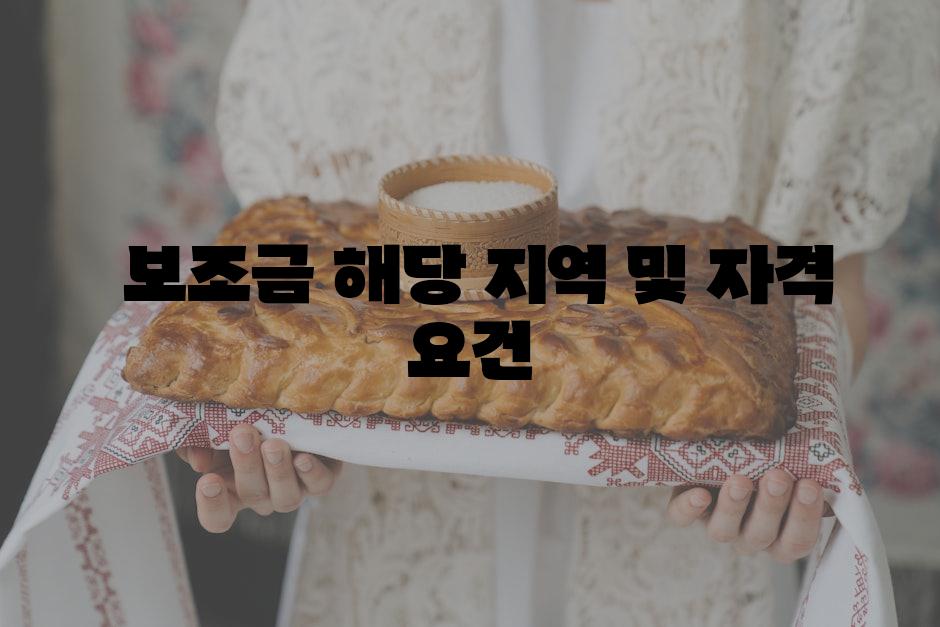  보조금 해당 지역 및 자격 요건