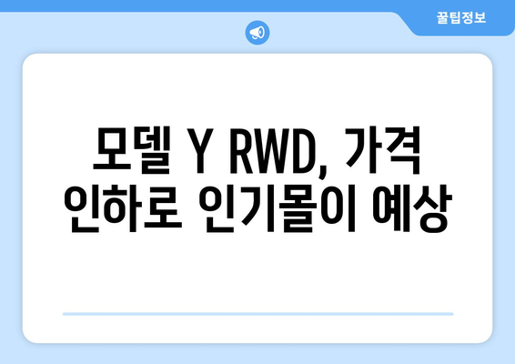 2024 테슬라 모델 Y RWD 가격 인하| 상세 정보 및 다른 모델 가격 변동 | 테슬라, 모델 Y, 가격, RWD, EV