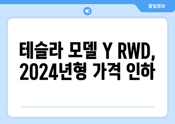 2024 테슬라 모델 Y RWD 가격 인하| 상세 정보 및 다른 모델 가격 변동 | 테슬라, 모델 Y, 가격, RWD, EV