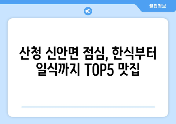 경상남도 산청군 신안면 점심 맛집 추천 한식 중식 양식 일식 TOP5