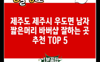 제주도 제주시 우도면 남자 짧은머리 바버샵 잘하는 곳 추천 TOP 5