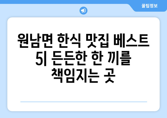 충청북도 음성군 원남면 점심 맛집 추천 한식 중식 양식 일식 TOP5