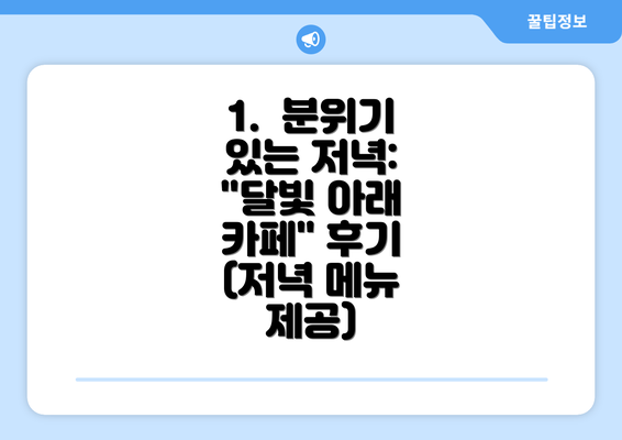 1.  분위기 있는 저녁: "달빛 아래 카페" 후기 (저녁 메뉴 제공)