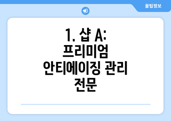 1. 샵 A: 프리미엄 안티에이징 관리 전문