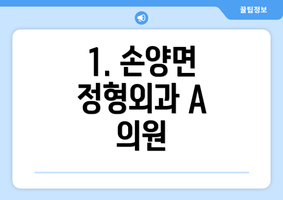 1. 손양면 정형외과 A 의원