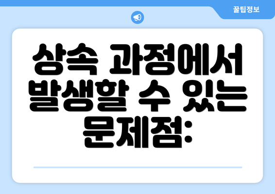 상속 과정에서 발생할 수 있는 문제점: