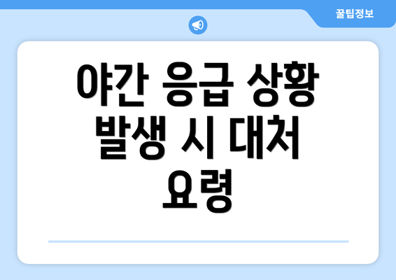 야간 응급 상황 발생 시 대처 요령