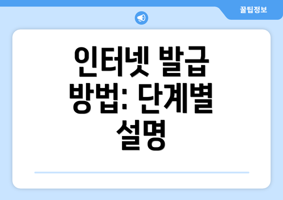 인터넷 발급 방법: 단계별 설명