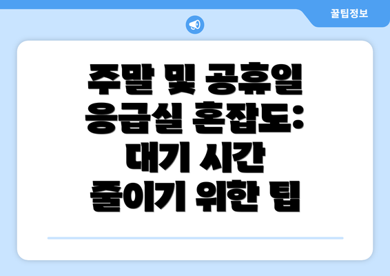 주말 및 공휴일 응급실 혼잡도: 대기 시간 줄이기 위한 팁