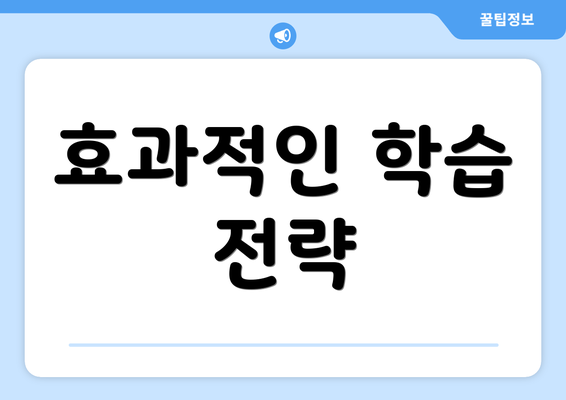 효과적인 학습 전략